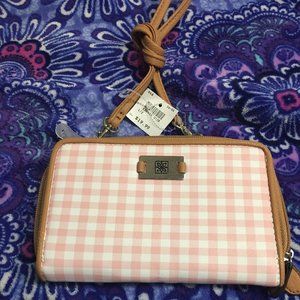 Pink Gingham Organizer Purse